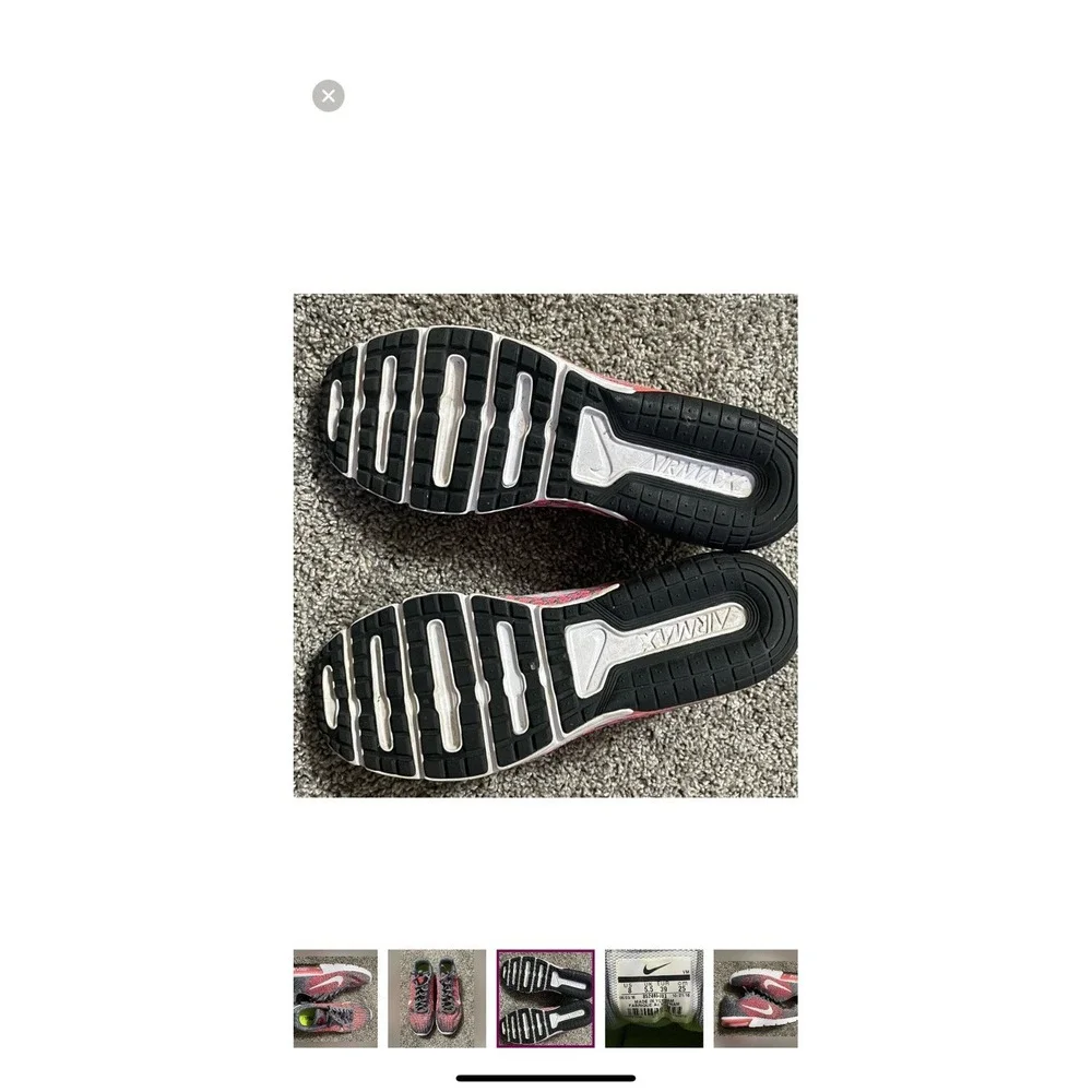 Nike tennis shoes women's pink grey athletic‎ shoe size 8 air max